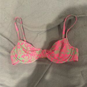Kulani Kinis Pink and Green Floral Bikini Top